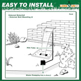 Waterfall Spillway, Clear Acrylic Pool Fountain w/Top Open Lip & Pipe Connector Kits for Outdoor/Indoor Decorative, 23.6'' Pool Water Feature for Garden Patio, Backyard Koi Pond Decor