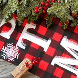 Ivenf Merry Christmas & Happy New Year Decorations, Red Black Buffalo Plaid Banner, 2 Pcs Front Porch Sign Set, Indoor Outdoor Yard Wall Home Decor