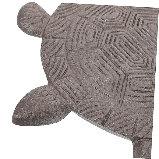 POPETPOP Cast Iron Stepping Stone for Garden Pathway Decorative Outdoor Lawn Paver Sturdy 12 Tortoise Shape for Walkways Vintage Style Garden Accessory