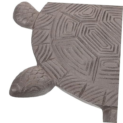 POPETPOP Cast Iron Stepping Stone for Garden Pathway Decorative Outdoor Lawn Paver Sturdy 12 Tortoise Shape for Walkways Vintage Style Garden Accessory