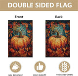 Garden Flags, Garden Flag, Stained Glass Style Pumpkin Maple Leaf Double-Sided Flags for Farmhouse Yard Outdoor Decoration-12 x 18inch (Pumpkin-4)