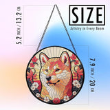 Stained Glass Dog Memorial Suncatcher,Shiba Inu Window Hanging,Sympathy Gifts for Pet Loss,7.9 inch/20 cm Home and Garden Decor for Dog Lovers