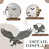 Linton Arts Metal Eagle Wall Decor – Cast Iron Patriotic Decoration Wall Art for Outdoor & Indoor, American Eagle Wall Hanging for Home, Garden, Patio, Door,Garage Decoration