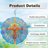 Cross Wind Spinners Outdoor, Hanging Wind Spinner for Garden Decoration, 8 inch 3D Stainless Steel Metal Wind Sculpture for Indoor/Outdoor Decor