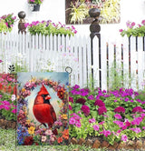 Cardinal Bird Spring Garden Flag 12x18 Inch Double Sided Small Burlap Summer Floral Wreath Yard Flag Outdoor Outside Seasonal Farmhouse Decoration