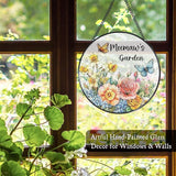 Meemaw's Garden Gifts Stained Glass Suncatcher for Grandma from Grandkids, Meemaw Grandma Gifts Window Hanging Wall Art Decoration for Mothers Day Christmas Birthday, 7.8 x 7.8 in