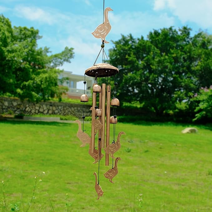 GDNSFIT Goose Wind Chimes for Outside, Metal Windchimes Outdoors, Goose Gifts for Women/Men, Memorial/Birthday Gifts, Garden Decor for Outside, Patio or Yard, Durable Chimes for Outdoors