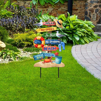 Briarwood Lane Beach Signs Metal Art