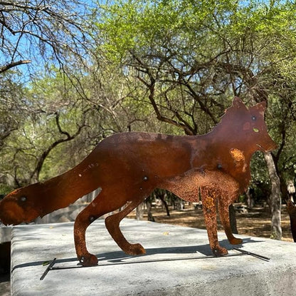Generic Handmade Metal Rusted Coyote - Garden Decor (SMALL 14""), Rustic