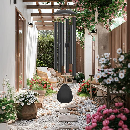 28" Wind Chimes for Outside, Metal Outdoor Wind Chimes with Soothing Melodic Tones, Wind Chime Unique Gift for Mom, Grandma, Perfect Outdoor Garden Decor(Waterdrop-Shape)