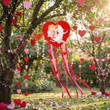 Soulchen Valentine's Day Heart Windsock for Outside 40'' Cupid Windsocks for Valentine's Day Decorations Hanging Cupid for Farmhouse Garden Home Yard Decor