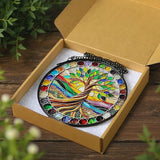 8-Inch Colorful Tree of Life Stained Glass Suncatcher & Ornament – Stained Glass Window Hanging & Decor, Sun Catchers for Windows Indoor, Gifts for Women, Gifts for Christmas, Housewarming Gift