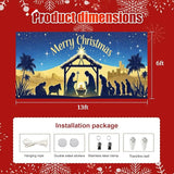 HOMETITUTE Christmas Garage Door Banner 13x6ft Holy Nativity Manger Scene Theme Backdrop Holiday Seasonal Decor Winter Door Cover Banners for Outside Garage Wall Covering for Party
