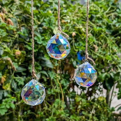 Sun Catchers Hanging Crystals, 40mm AB Crystal Prism Chandelier Ball Suncatchers, Rainbow Maker Window Prisms Suncatcher, Home Decoration