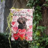 Chocolate Lab Valentine Garden Flag Valentines Day Flags for Outside 12x18 Double Sided Small Yard Flags Labrador Dog Valentine's Day Decor Outdoor Lawn Valentines Banners Front Porch