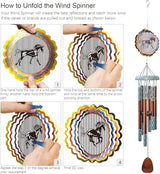 Aoedelyart Wind Chimes for Outside with 3D Animations Horse Wind Spinner,37" Memorial Wind Chimes Outdoor Garden Decor,Horse Gifts for Women Mom Grandma Men Father,Patio Decorations,Garden Ornaments