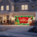 IVN Candy Cane Gingerbread Christmas Scene Garage door banner Door Cover Indoor And Outdoor Studio Background Hanging Decoration 13x6ft
