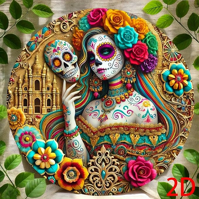 7.87inch Witch Sun Catchers Indoor Window The Day of Dead Skull Floral Acrylic Suncatcher Halloween Glass Window Hanging Gothic Decor with Chain for Home Garden Ornament Women Lover Gift