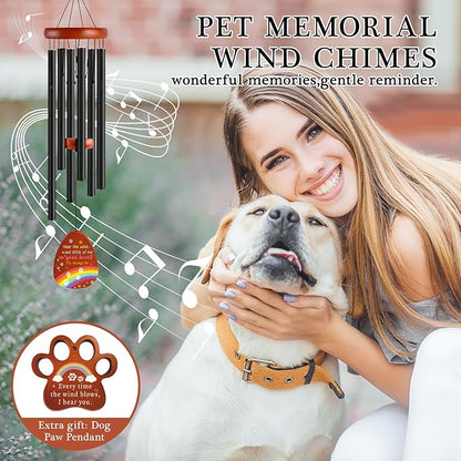 Dog Memorial Gifts Wind Chimes, Pet Memorial Sympathy Gifts for Dogs, Wind Chime Presents for Loss of Pet Dog Remembrance, Pets Passing Away Bereavement Grieving Gift