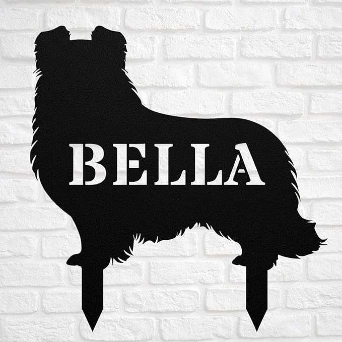 Personalized Shetland Sheepdog Garden Statue Stake,Custom Sheltie Outdoor Yard Art Decor,Memorial Remembrance Sculpture for Yard Garden Porch Lawn Grassland Park Farm Flowerpot Decor.