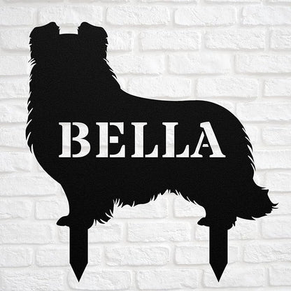 Personalized Shetland Sheepdog Garden Statue Stake,Custom Sheltie Outdoor Yard Art Decor,Memorial Remembrance Sculpture for Yard Garden Porch Lawn Grassland Park Farm Flowerpot Decor.
