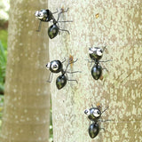 Cruis Cuka Metal Yard Art Garden Decor Cute Ant Outdoor Fence Decorations Lawn Ornaments - Set of 4 Black