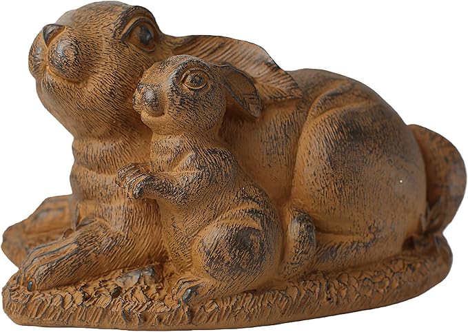 Rabbit Garden Outdoor Statue Resin Easter Bunny Statues for Home, Living Room Decoration, Garden Decor,Brown