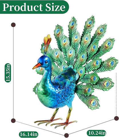 Ratuor Metal Peacock Decor Garden Statue Yard Art Outdoor Sculpture for Lawn Patio Backyard Decoration,Housewarming Birthday Gifts for Women