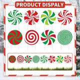 8-Piece Christmas Candy Yard Signs with Stakes Decorations – 8 Assorted Peppermint and Lollipop Designs 12.6 x 12.6 Inches Large Round Candy Signs for Outdoor Garden and Lawn Holiday Party Favor