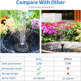 AISITIN 3.5W Solar Water Fountain with Storage & Integrated Bracket, Floating Solar Fountain Pump with Nozzles for Bird Bath, Garden, Pond, Pool, Aquarium and Outdoor