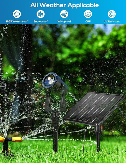 ZYAN Solar Landscape Spotlights, Separate Monocrystalline Panels & USB-C Powered 5400mAh Auto On Off Dusk to Dawn, Outdoor IP65 Waterproof, Warm White for Yard Path Patio (4 Pack)