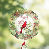 Cardinal Wind Spinners Outdoor - 3D Metal Hanging Decor for Garden Patio Porch Indoor Home 12 Inch Kinetic Spinning Yard Art Ornaments Christmas New Year Birthday Gifts for Women Mom Grandma