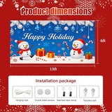 HOMETITUTE Winter Garage Door Banner 13x6ft Happy Holiday Snowmen Winters Scene Backdrop Banners for Outside Indoor Winter Door Cover Garage Wall Covering for Party Garages Decorations