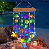 Toodour Solar Wind Chimes for Outside, Birthday Gifts for Women Mom Grandma, Waterproof 2 Modes Shells Solar Powered Outdoor Lights for Patio Holiday Garden Porch Yard Outdoor Decor - Multicolor