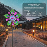 Solar Peacock Wind Spinners for Yard and Garden, 40 Inch Solar Windmill Garden Whirligig Kinetic Spinners Decor for Lawn,Patio&Yard, Metal Whirligigs Purple Wind Spinners Outdoor