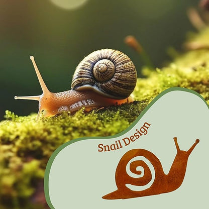 3 Pcs Rusty Snail, Rusty Snail Decor, Garden,Yard, Patio Onament, Fence Topper