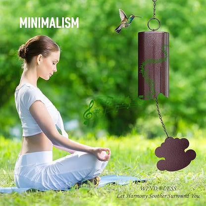 FengShui Wind Chimes with Auspicious Clouds,36 inch Copper Vein Large Wind Chimes for Outside Deep Tone,Deep Resonance Serenity Bell,Sympathy Gifts.