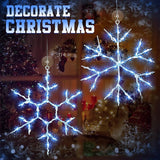 Tuanse 4 Pcs Christmas Silhouette Window Lights Christmas Snowflake Lights with Remote Control LED Lighted Snowflake Decorations Xmas for Window Wall (Blue)