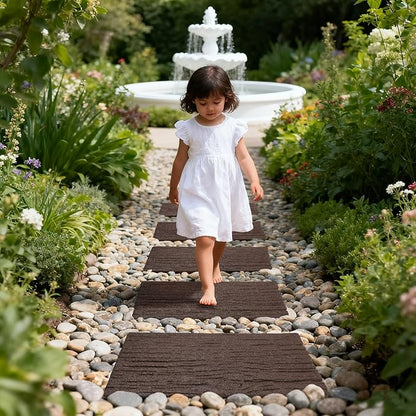 Sekcen 3 Pack Rubber Stepping Stones Outdoor Walkway Garden Recycled Paving Stones Pavers for Walkways