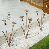 WSgift Gardens Metal Calla Lily Flowers with Bells for Outside Yard Art Metal Lilies Bronze
