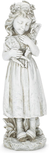 Joseph's Studio by Roman Inc., Girl with Lamb Garden Statue, Garden Collection, Religious Statue, Holy Family, Memorial, Angel, Patron Saint, Garden Décor (5x5x16)