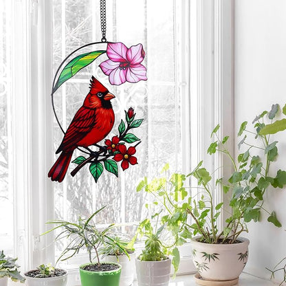 Cardinal Gifts for Women, Cardinal Sun Catcher for Window Hanging, for Mom Grandma Bird Lovers, Spring Suncatcher Garden Decor for Indoor Outdoor Windows