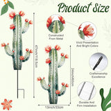 2 Cactus Yard Stakes Signs Waterproof Metal Garden Statues for Indoor/Outdoor Yard Garden Events