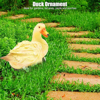 Agatige Garden Duck Ornament, Resin Duck Sculpture Statue Yard Patio Art Decor Sculptures Table Ornament for Outdoor Garden Yard (Yellow Lying Duck)