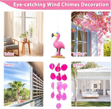 MUMTOP Wind Chimes for Outside, Flamingo Wind Chime, Tropical Pink Capiz Shell Windchimes for Patio, Outdoor,Garden,Yard,Coastal,Window,Home Decor or Gifts for Women
