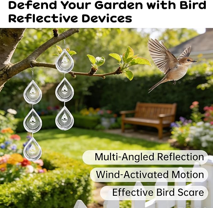 18 Pcs Stainless Steel 3D Wind Spinners with Reflective Discs – Garden Decor for Yard, Patio, Windows, Trees & Outdoor Spaces