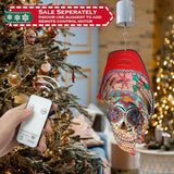 FONMY Santa Sugar Skull Wind Spinner Kinetic 3D Metal Garden Wind Sculpture Unique Gifts Christmas Decorations Quality Hanging Ornament for Home and Garden Indoor/Outdoor 12inch Mandala Wind Spinners
