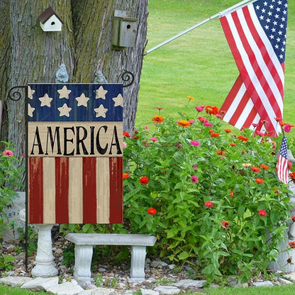 4th of July Garden Flag 12x18 Inch Double Sided, Patriotic American Flag Yard Decoration,Small Seasonal Outdoor Decorations for Summer Independence Day,250th Years America Anniversary Holiday Outside