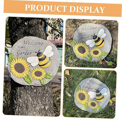 Milisten Outdoor Decorative Resin Stepping Stone Unique Footstep Design for Garden Pathway Weather-Resistant Accent for Lawn and Patio Decor and Sunflower Theme