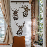 J-Fly Deer Metal Wall Art 9 Inch Deer Silhouette Wall Decor Rustic Forest Hunting Sign Woodland Valentine Decor for Fence Patio Porch Farmhouse Indoor for Living Room Bedroom Bathroom 3 Piece Set